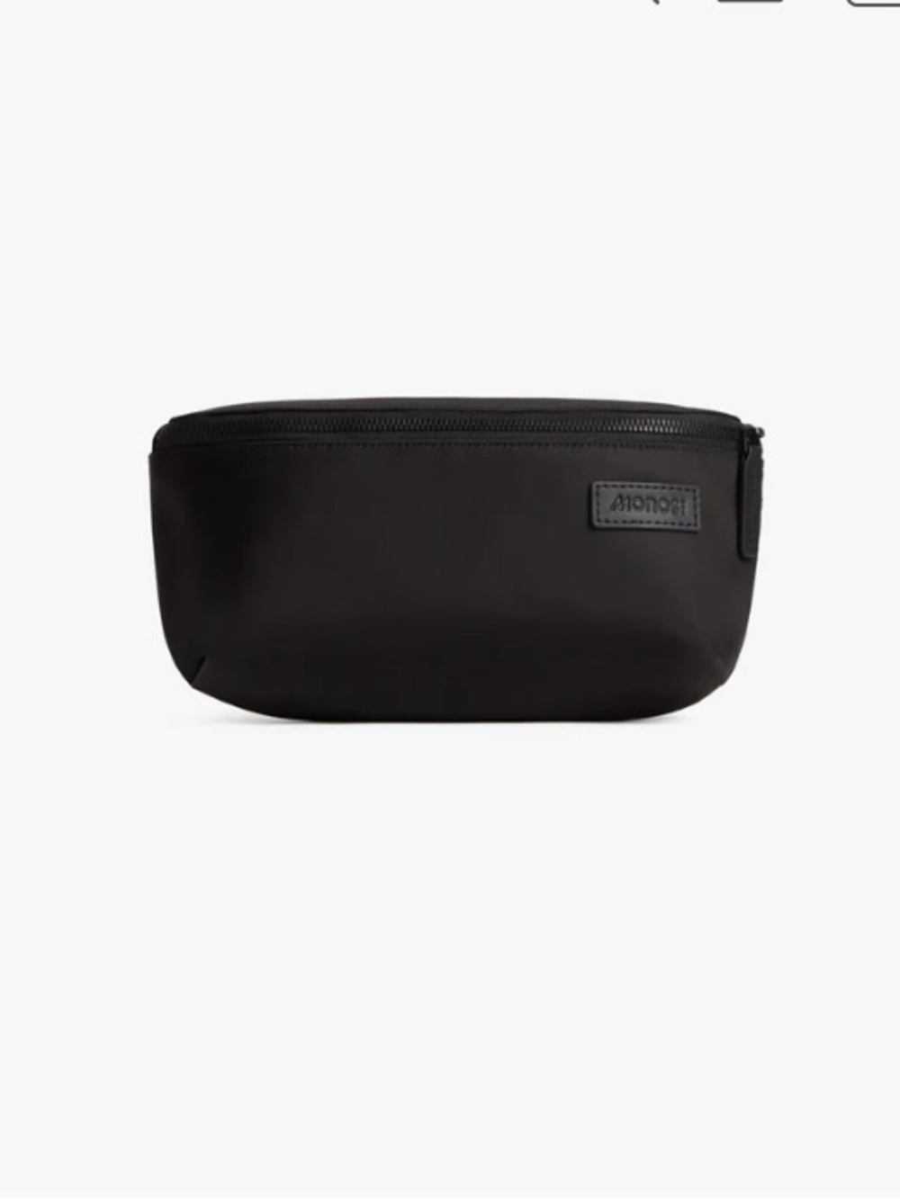 Monos Black Metro Sling Vegan Leather Minimal Crossbody Belt Bag